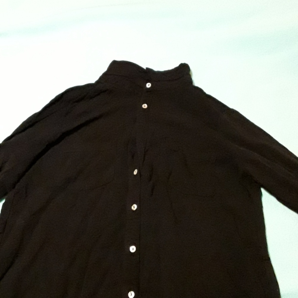 Long button down black shirt